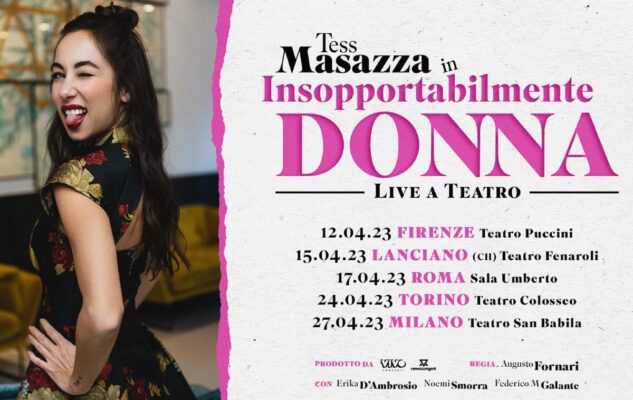 Tess Masazza a Torino nel 2023 con “Insopportabilmente donna”: data e biglietti