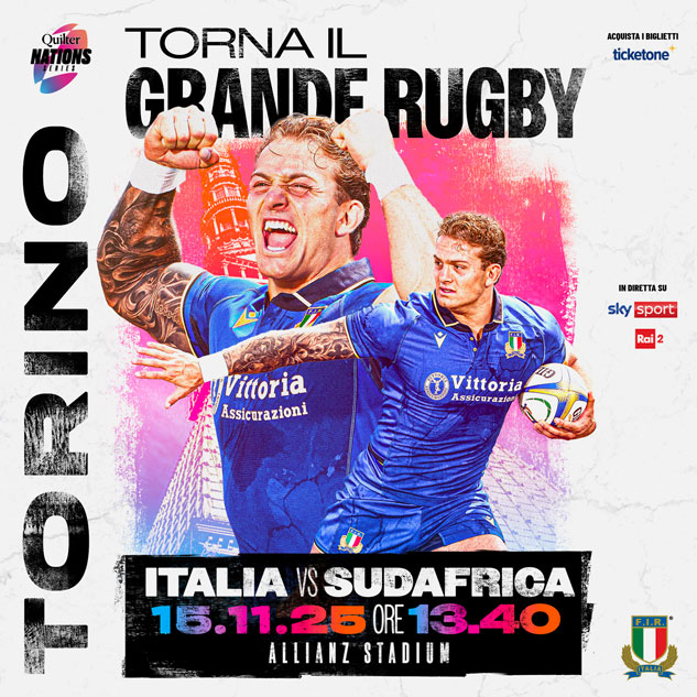 Italia Sudafrica rugby Torino 2025